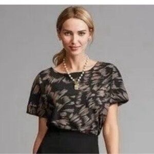 CABI abstract dress blouse size medium